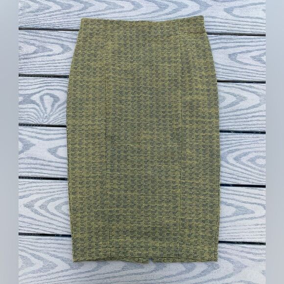 H&M small green black Swede businesses midi Bodycon pencil skirt - Picture 1 of 5
